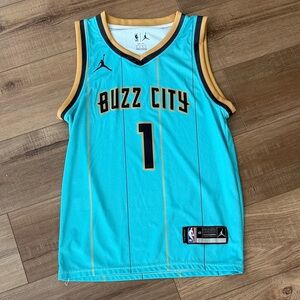 Jordan Buzz City #1 Teal Basketball Jersey